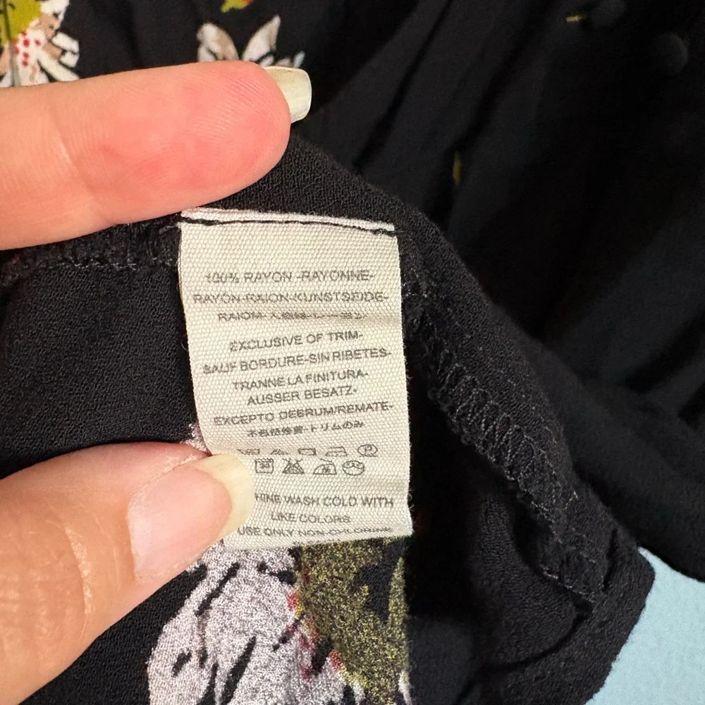 Free People Black Floral Time on My Side Wrap Dress - Picture 12 of 12